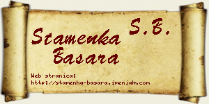 Stamenka Basara vizit kartica